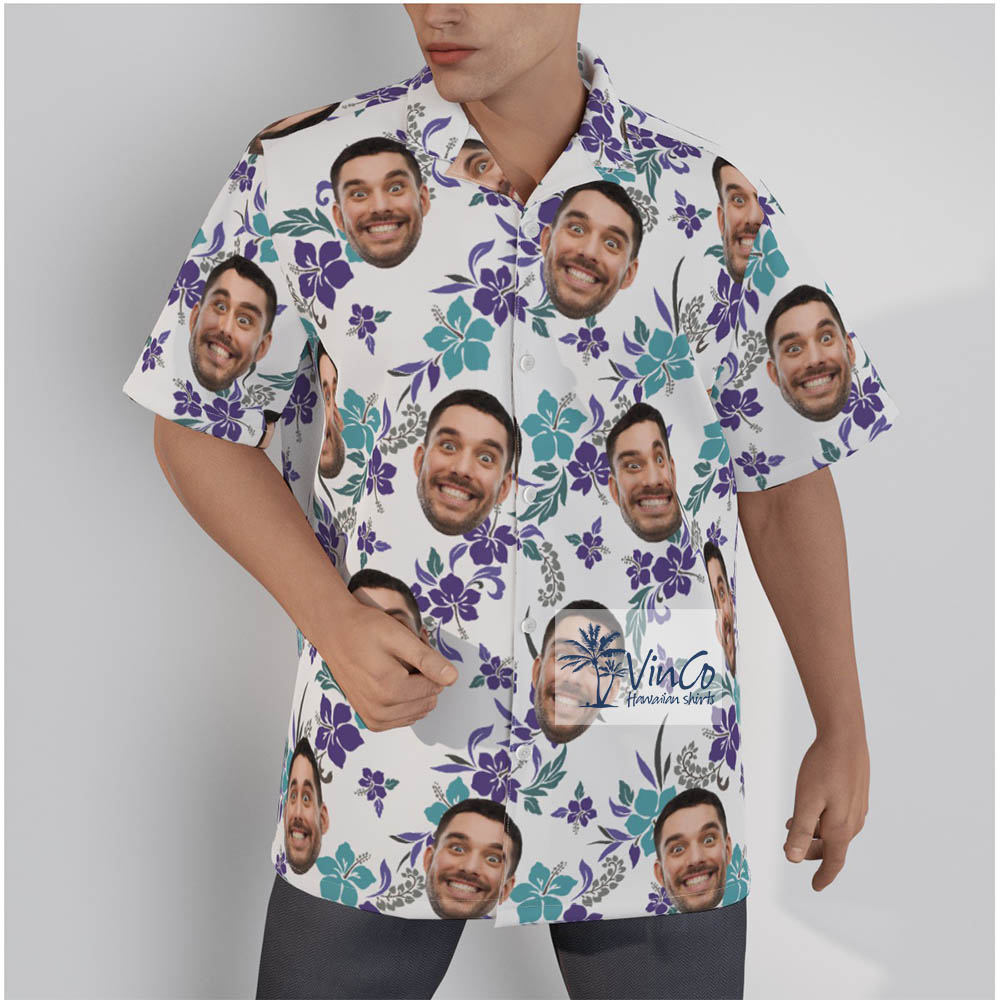 Floral Hawaiian Shirts With Faces On Them - variant image 1