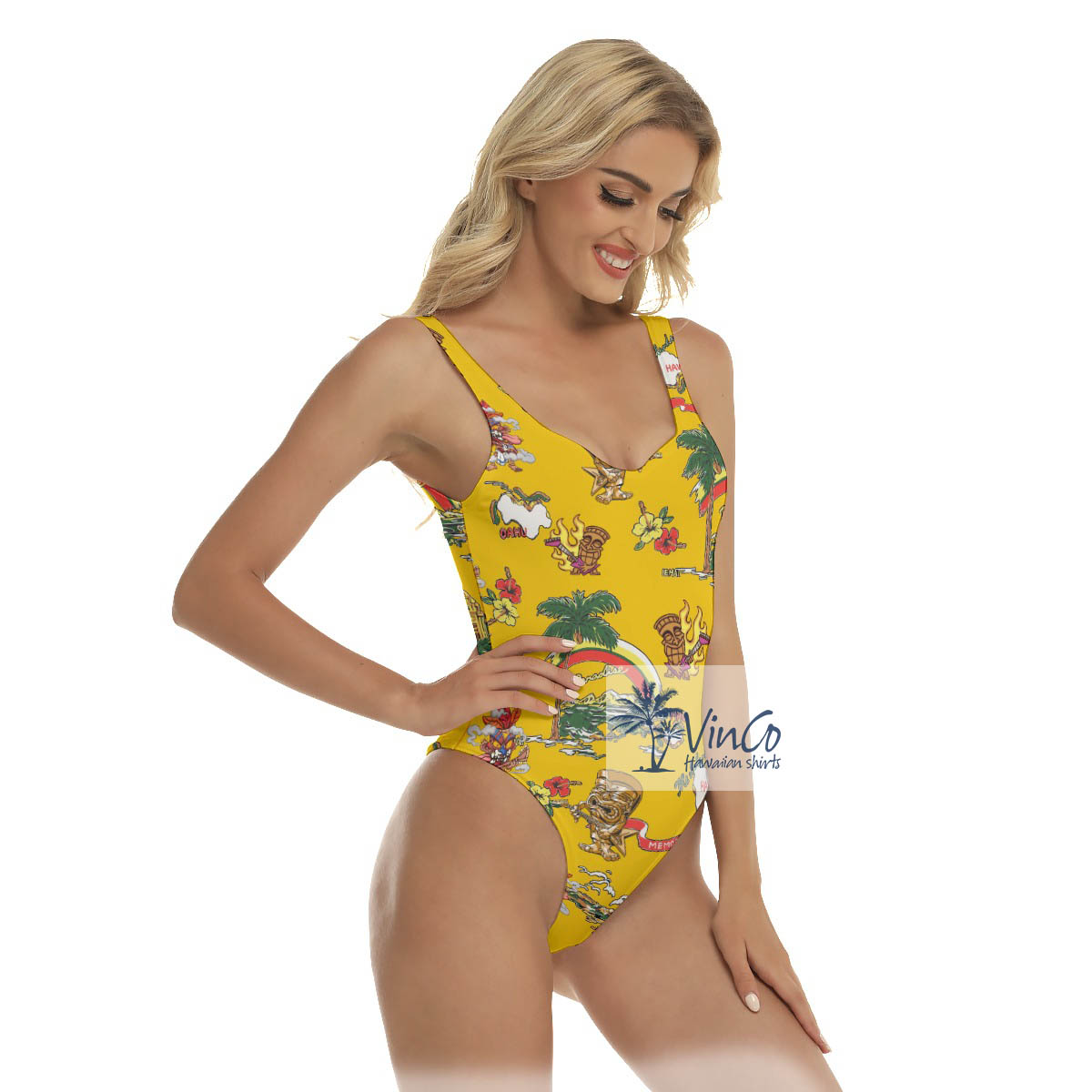 Sexy Tiki Guitar Tropical Hawaiian Swimsuit