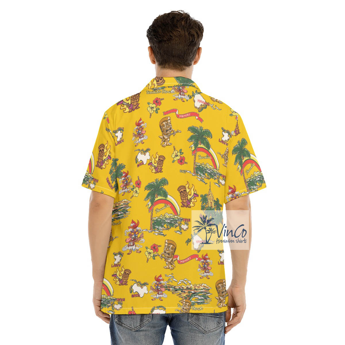 Funny Tiki Guitar Tropical Islands Hawaiian Shirt