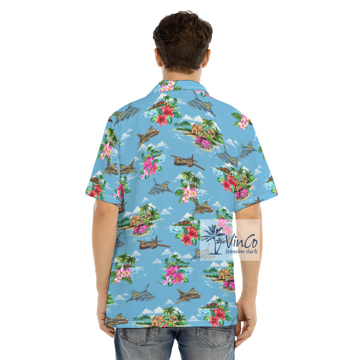 Tropical Islands Bomber Airplanes Hawaiian Shirt