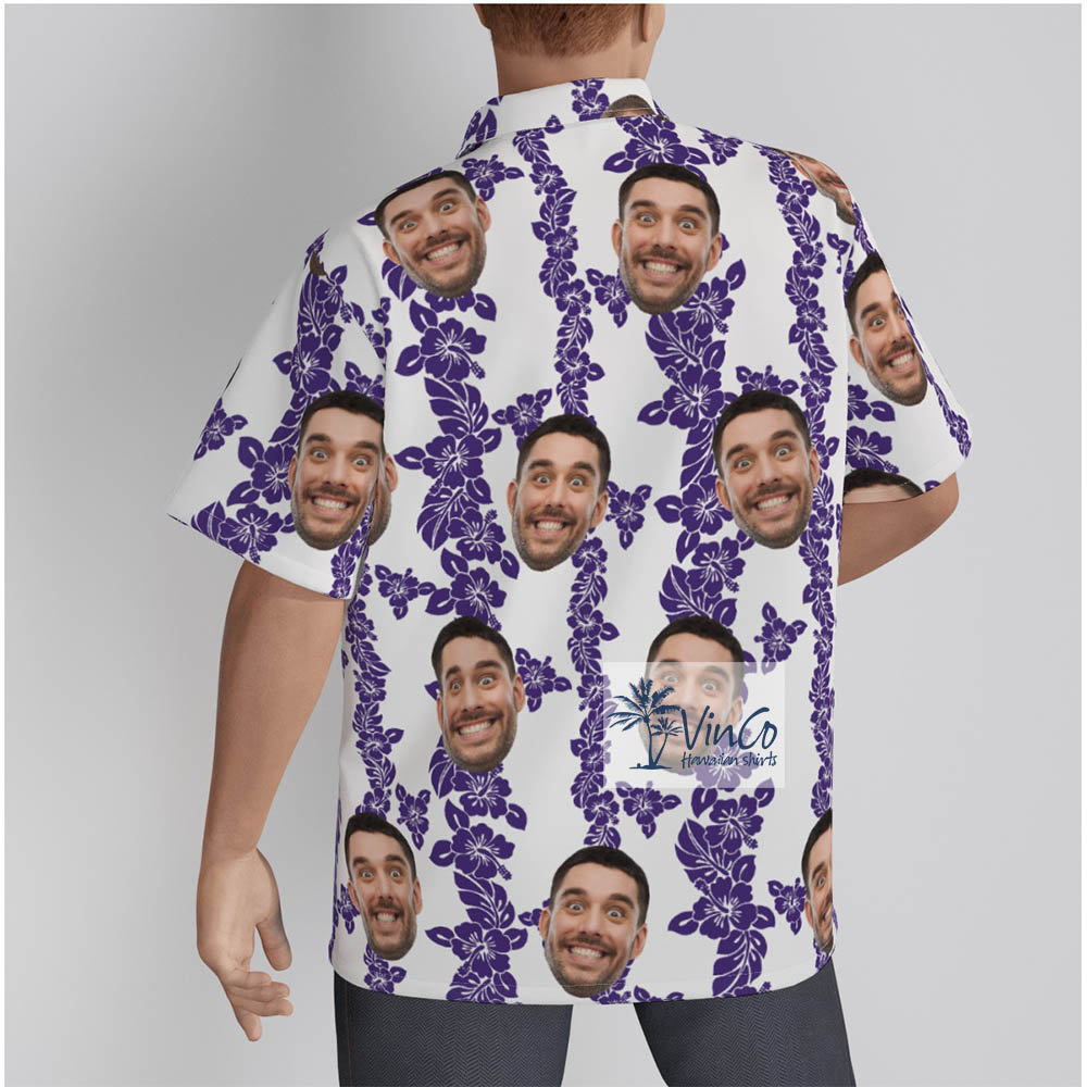 Purple Flowers Custom Hawaiian Shirt For Men