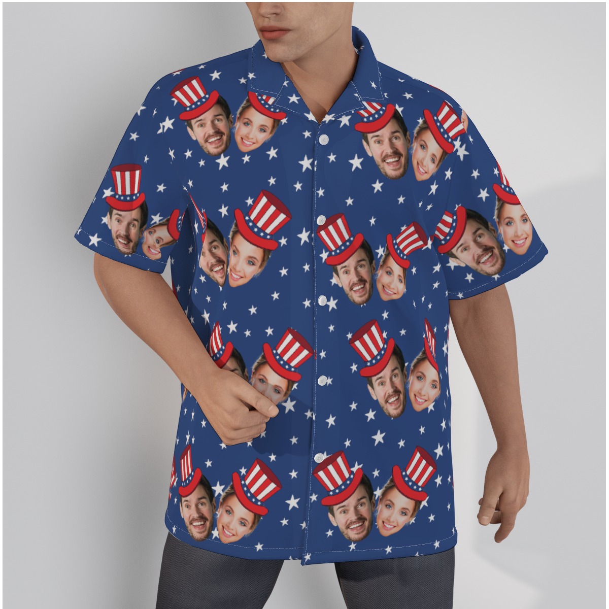 Custom 4th of July Hawaiian Shirt With 2 Faces For Men - variant image 1