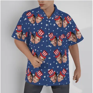 Custom 4th of July Hawaiian Shirt With 2 Faces For Men