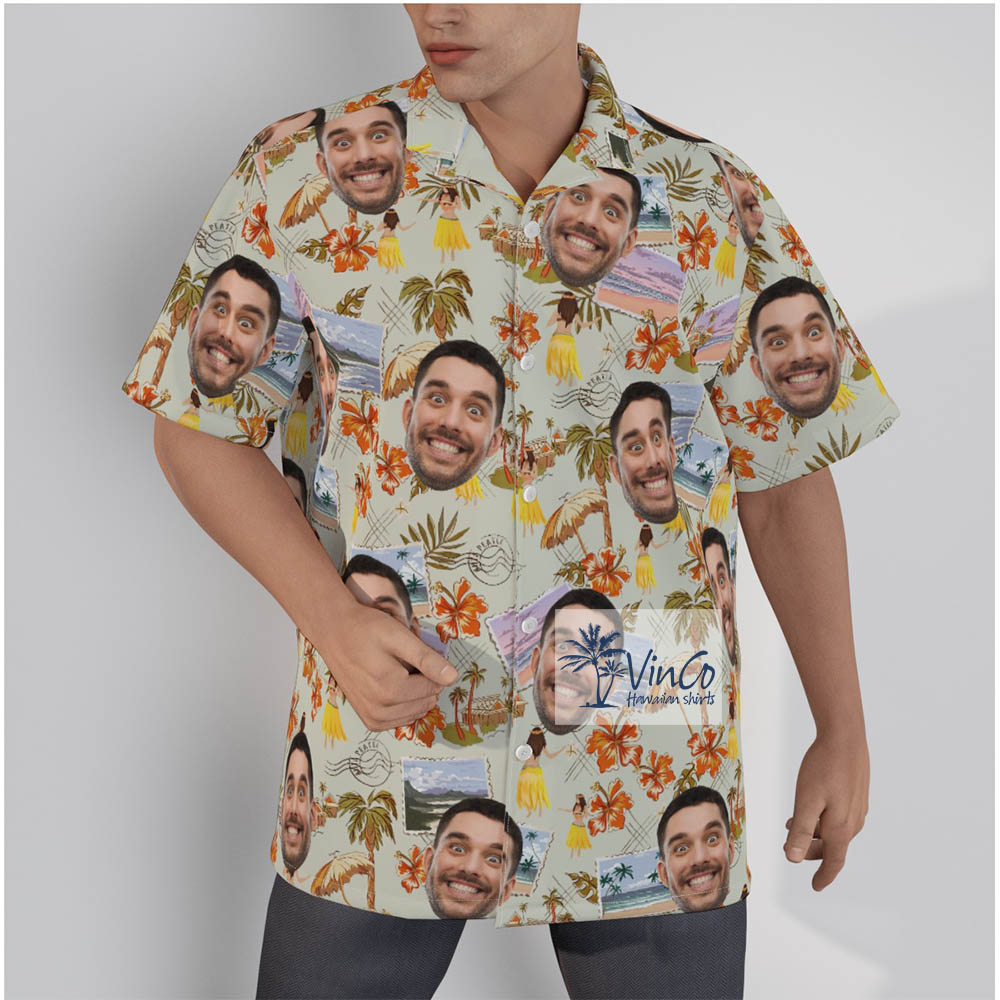 Your Face Hawaiian Resort Shirt For Men - variant image 1