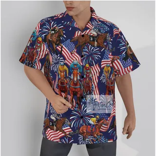 American Horse Racing Hawaiian Shirts For Men
