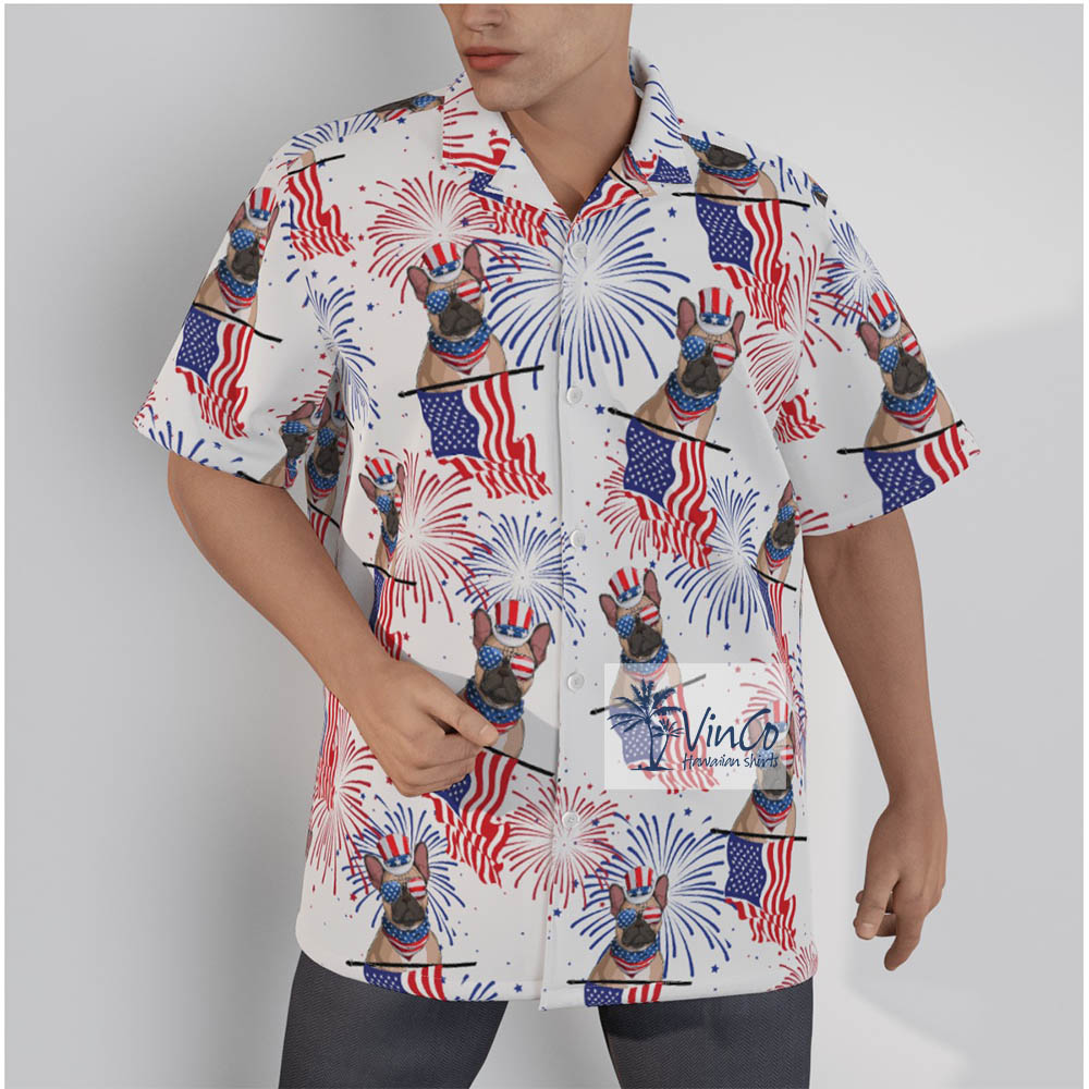 French Bulldog American Flag 4th Of July Hawaiian Shirt - variant image 1