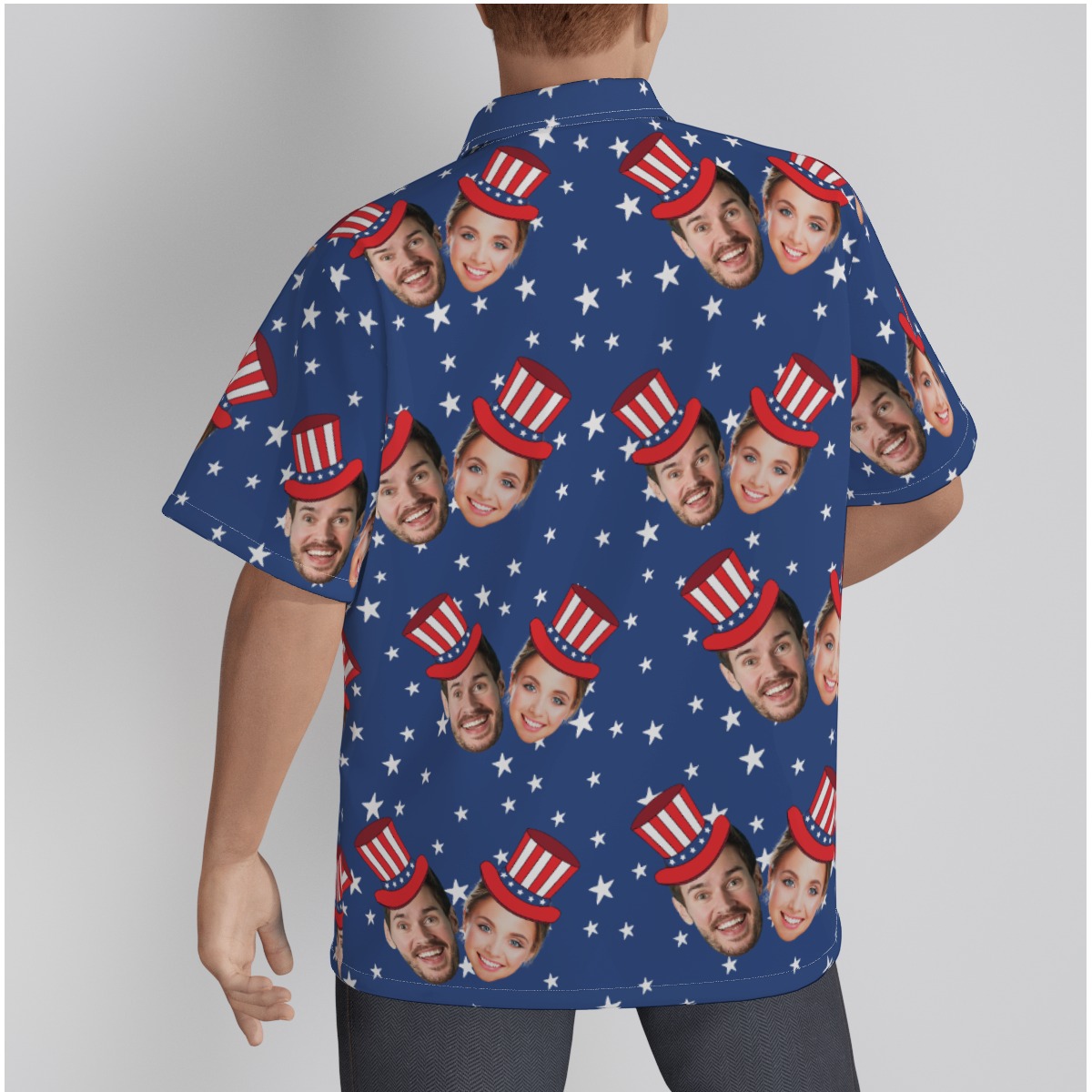 Custom 4th of July Hawaiian Shirt With 2 Faces For Men