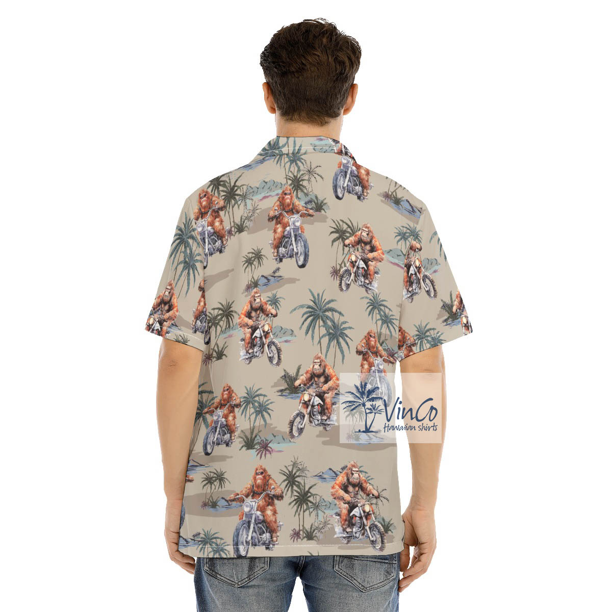 Bigfoot Riding Motorcycle Hawaiian Shirt