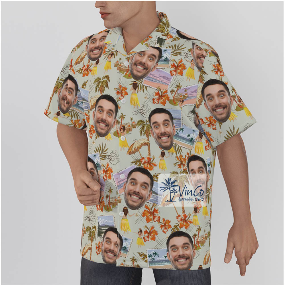 Your Face Hawaiian Resort Shirt For Men