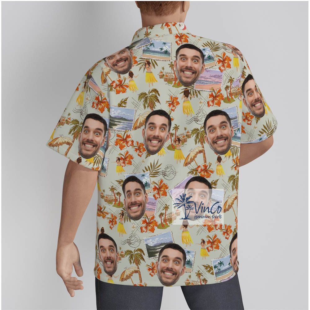Your Face Hawaiian Resort Shirt For Men