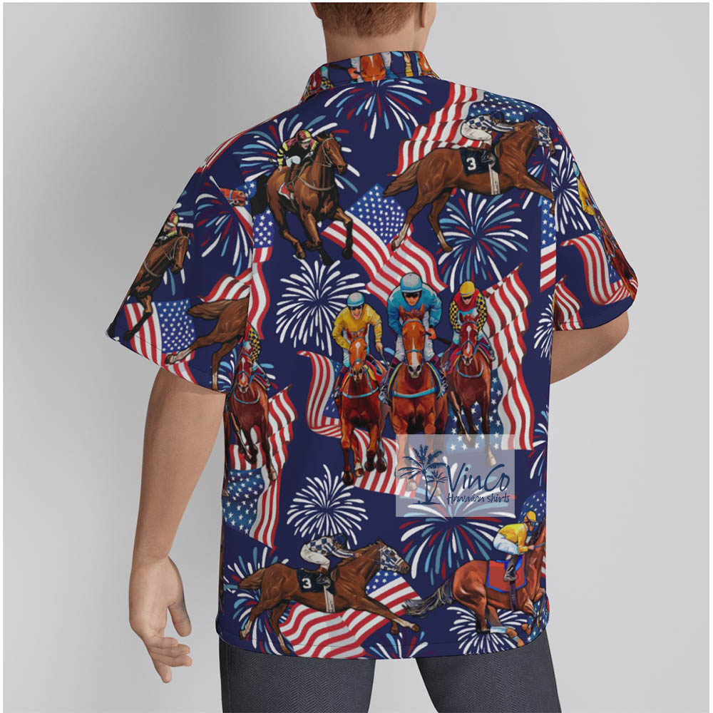 American Horse Racing Hawaiian Shirts For Men