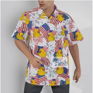4th Of July Rubber Ducks Hawaiian Shirt For Celebrations