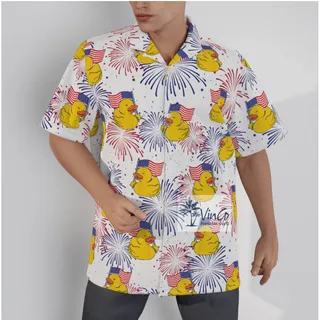Patriotic Rubber Duck Hawaiian Shirt For 4th Of July