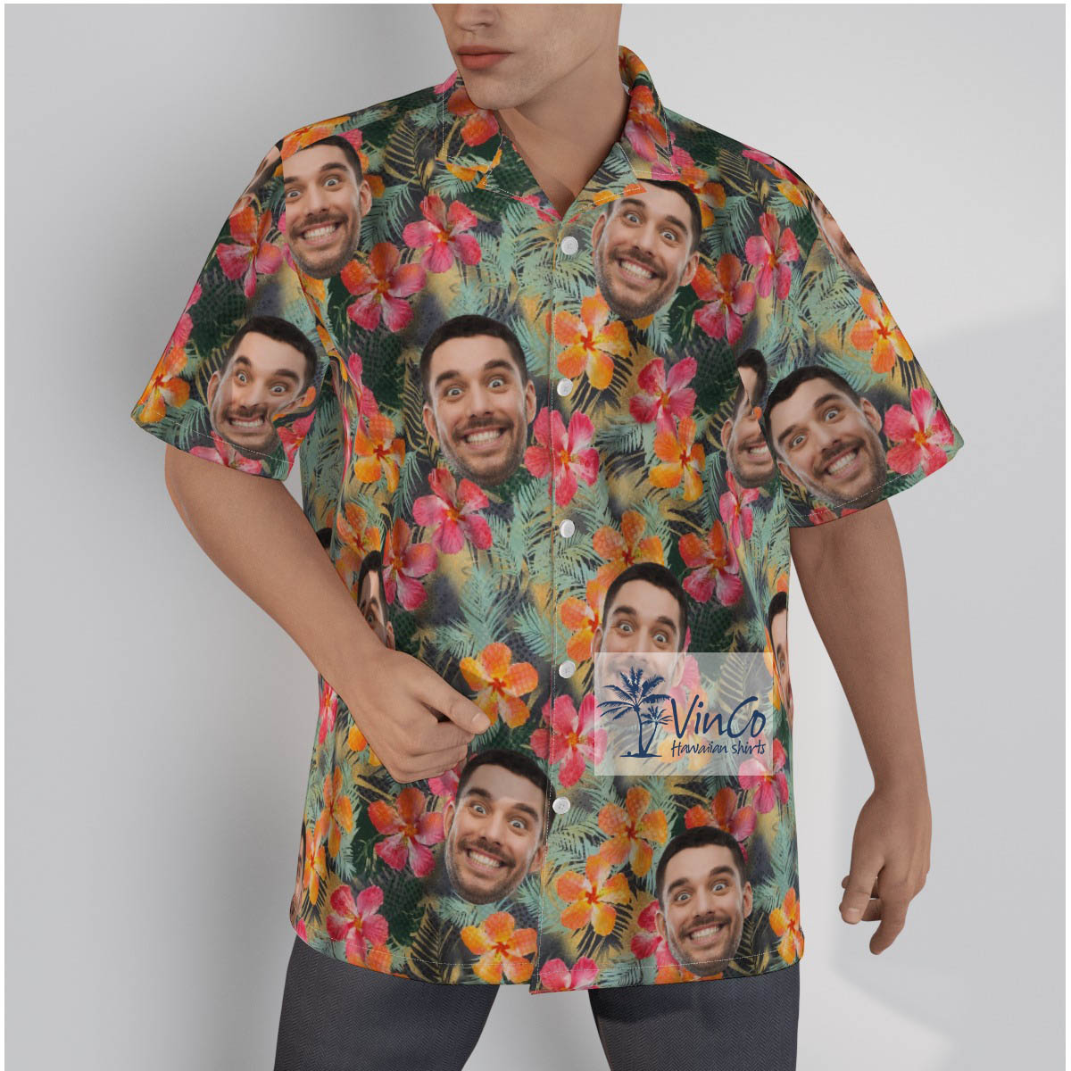 Funny Face Hawaiian Shirt Personalized Gifts - variant image 1