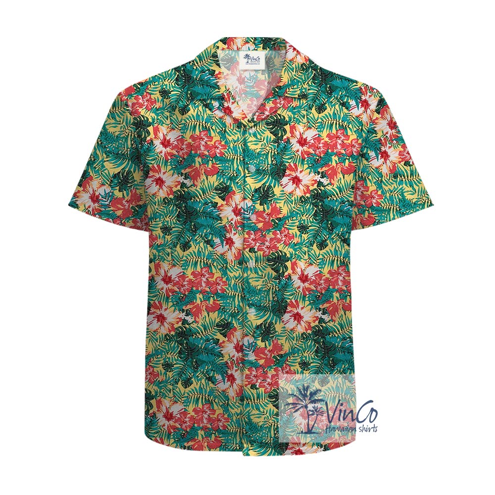 Tropical Flowers Cotton Hawaiian Shirt For Men - variant image 1