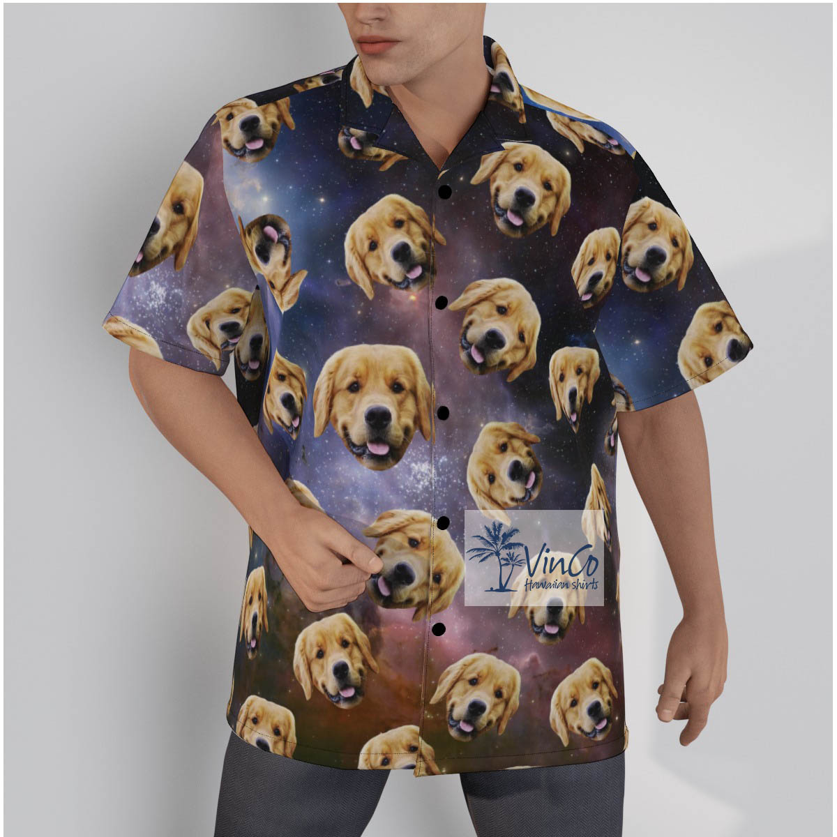 Funny Custom Pet Hawaiian Shirt Galaxy Print - variant image 1