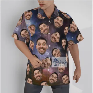 Hilarious Custom Galaxy Hawaiian Shirt With Multiple Faces