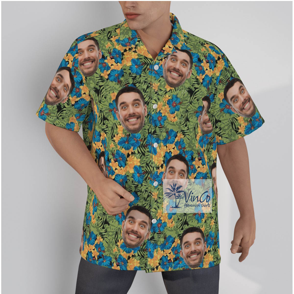 Cool Custom Multiple Face Button Up Hawaiian Shirts For Men - variant image 1