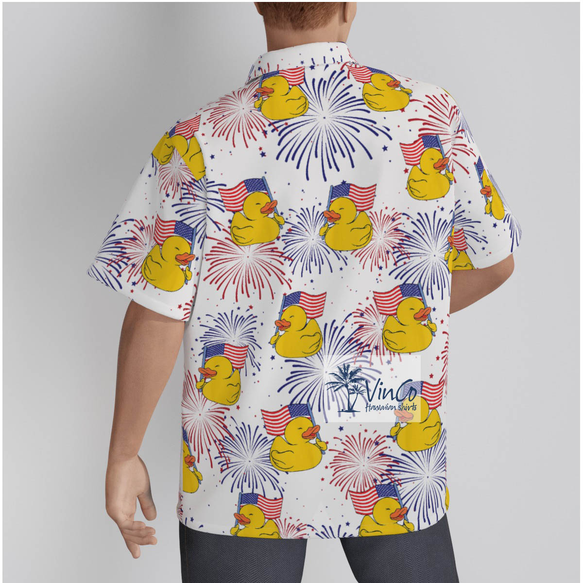 Patriotic Rubber Duck Hawaiian Shirt For 4th Of July