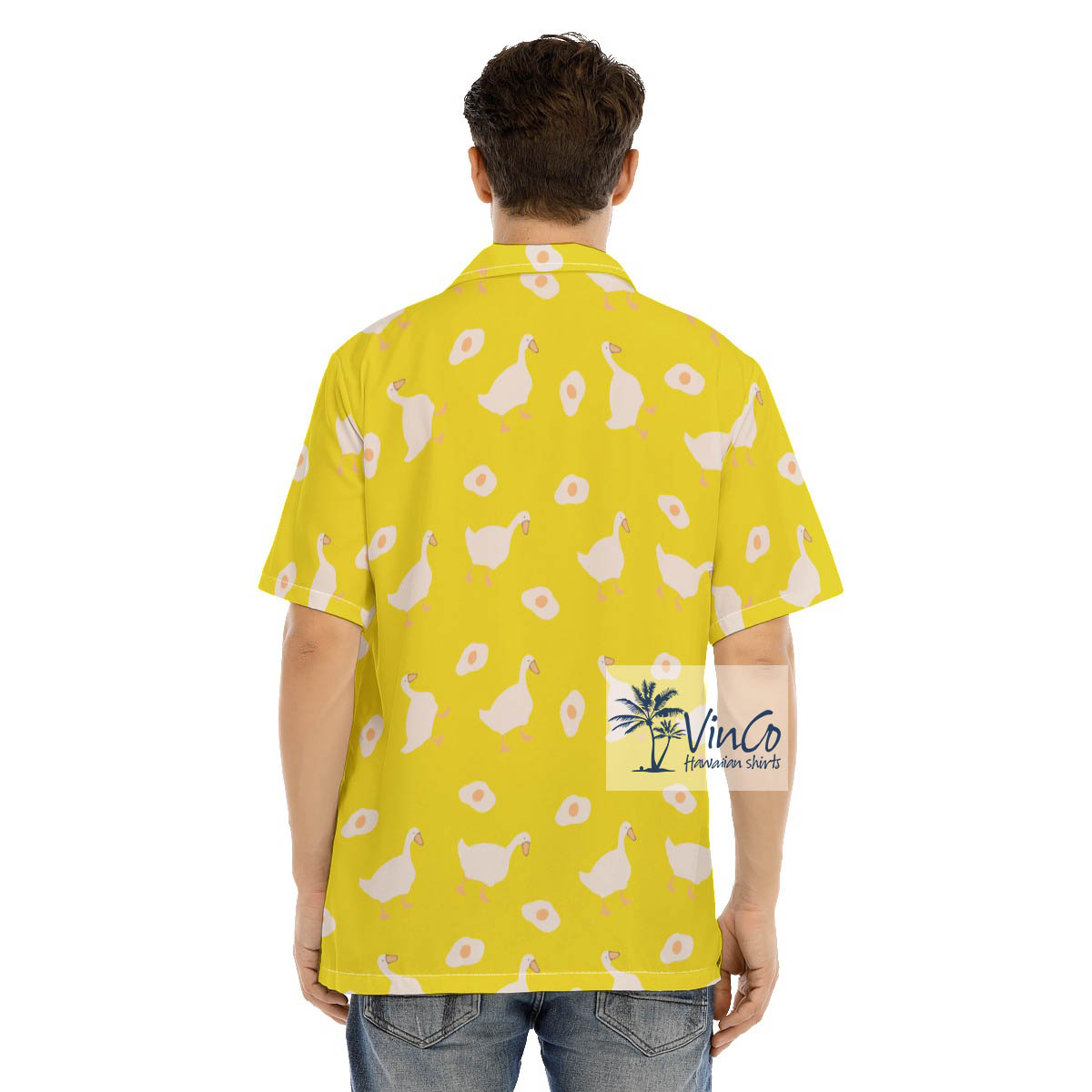 Funny Goose Yellow Hawaiian Shirts For Men