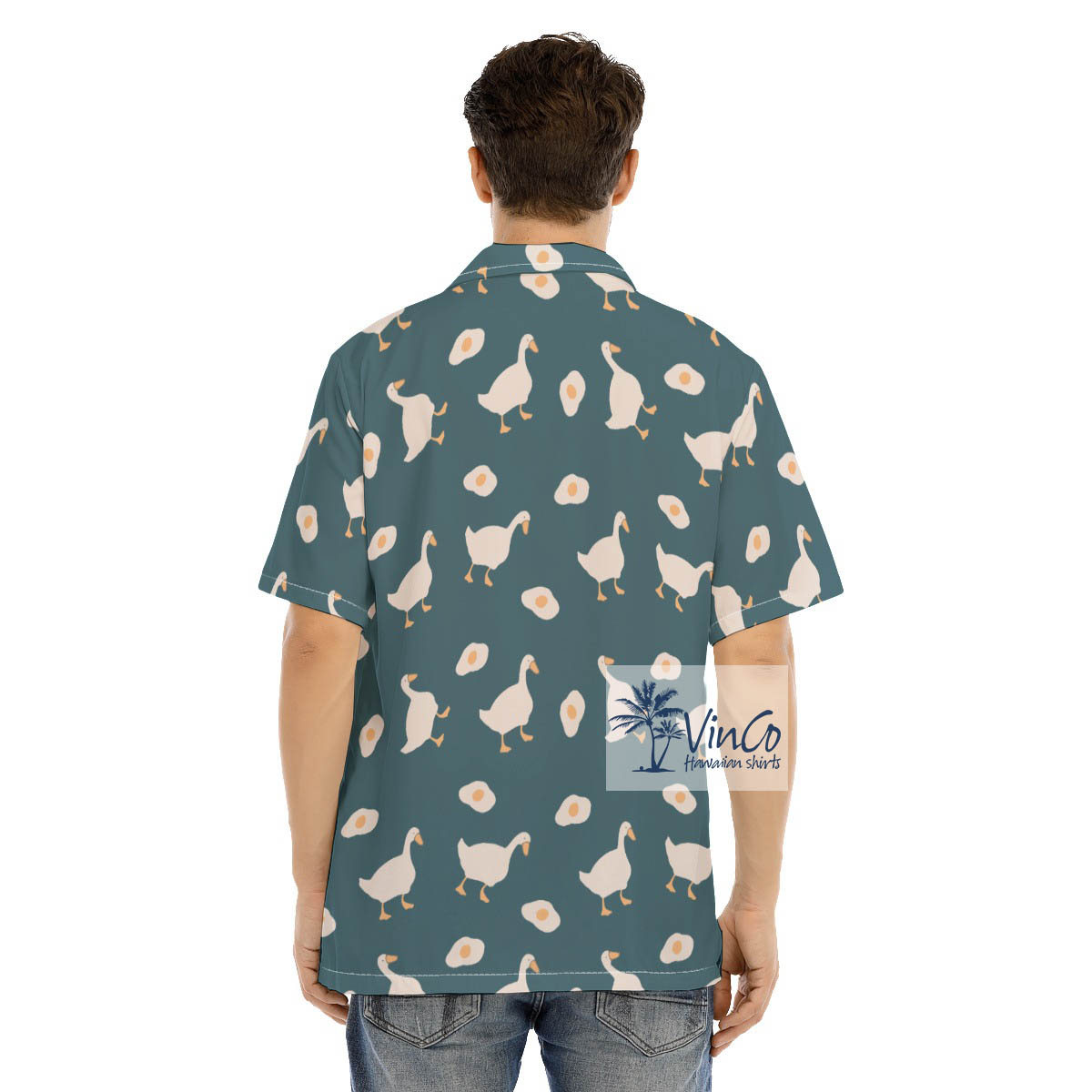 Classic Green Goose Aloha Shirt For Men