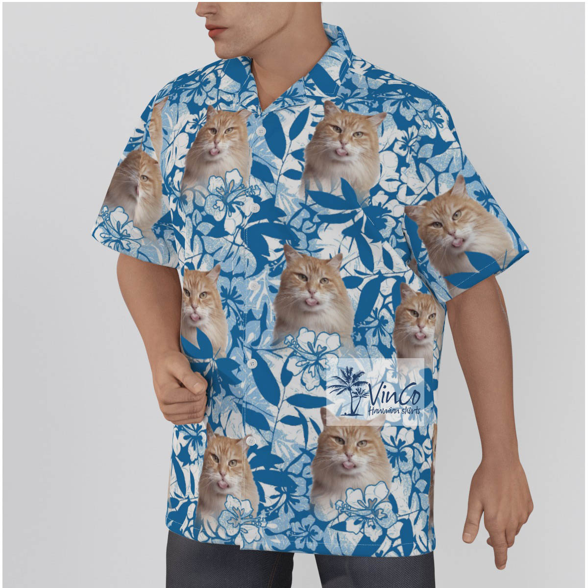 Custom Cat Hawaiian Shirts With Multiple Faces