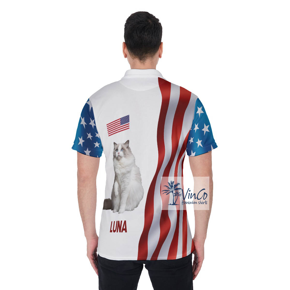 Unique Custom Cat And Names On Hawaiian Polo Shirt Golf Shirt