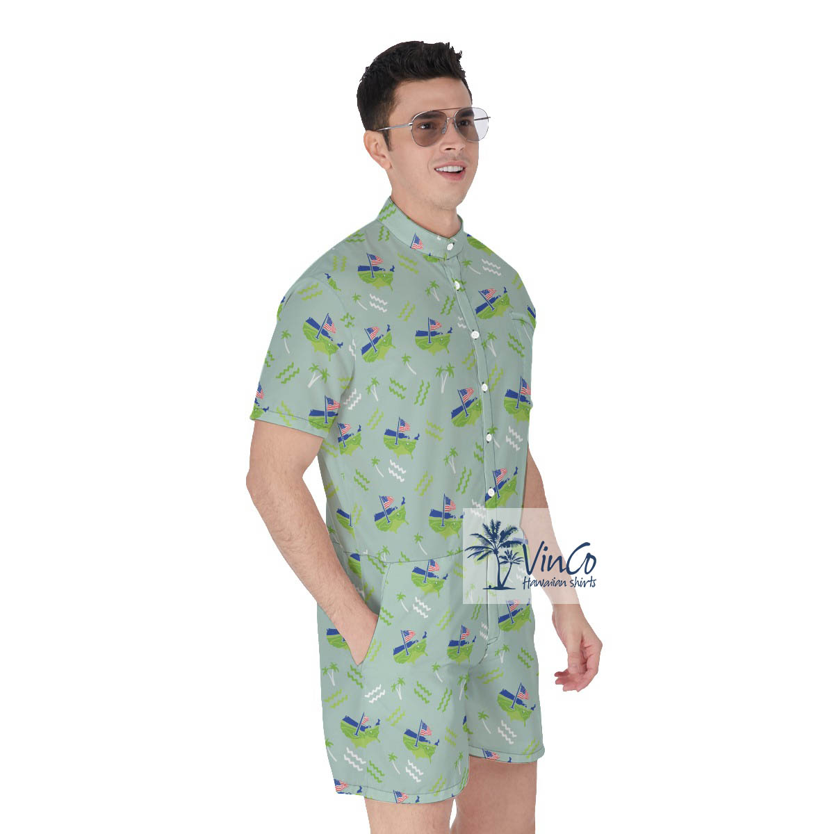 Cool American Golf Hawaiian Romper For Men