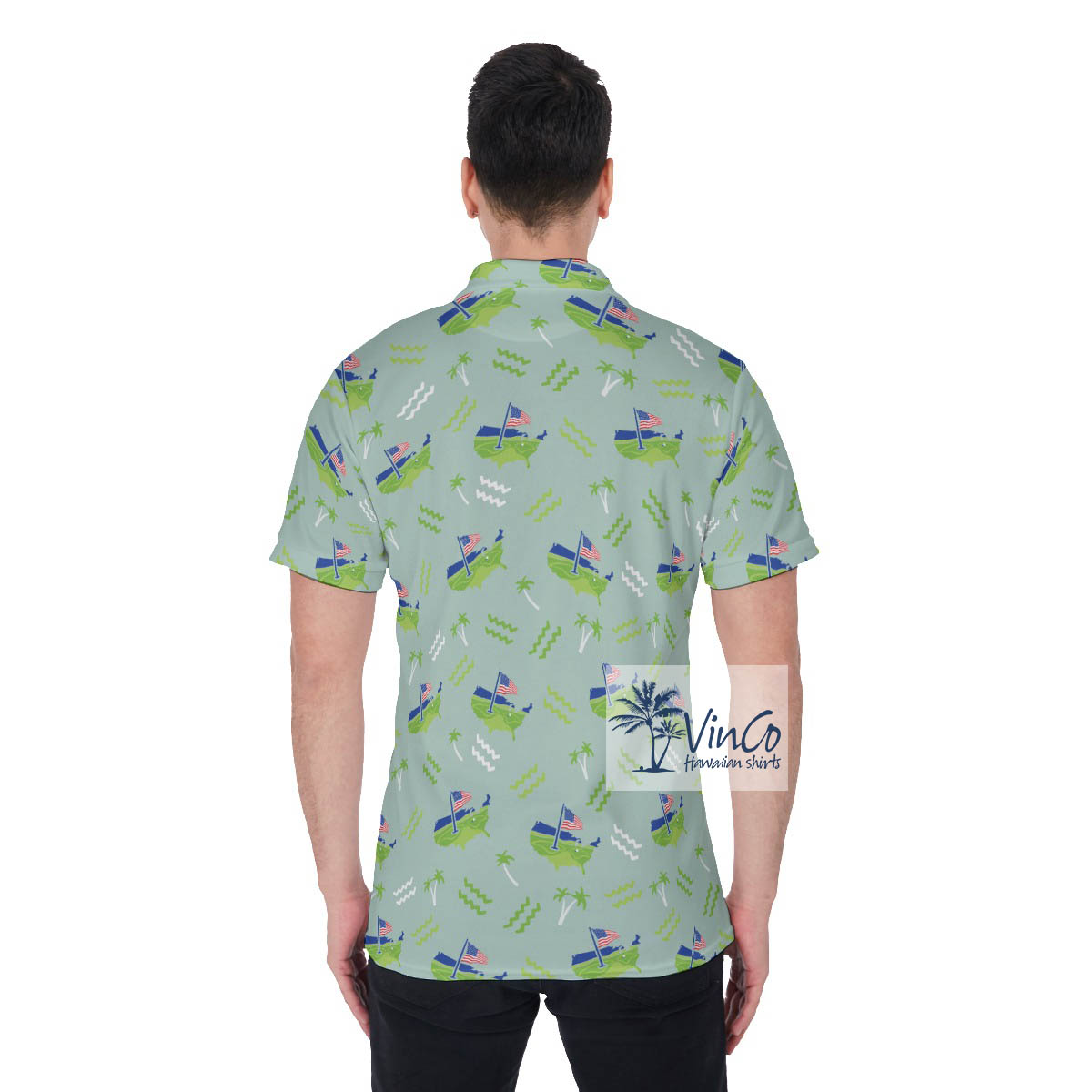 American Golf Tour Hawaiian Golf Polo Shirt For Men