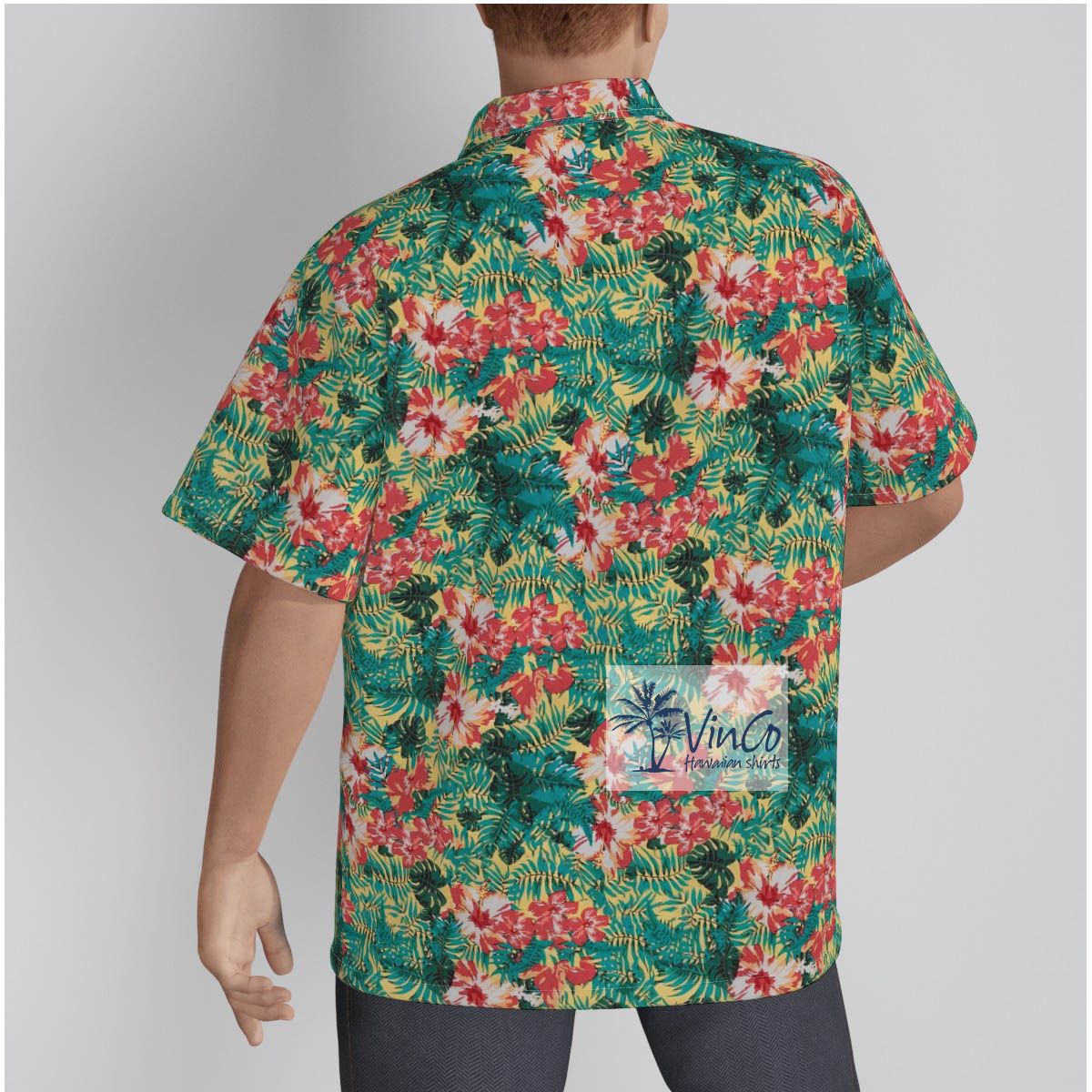 Tropical Flowers Cotton Hawaiian Shirt For Men