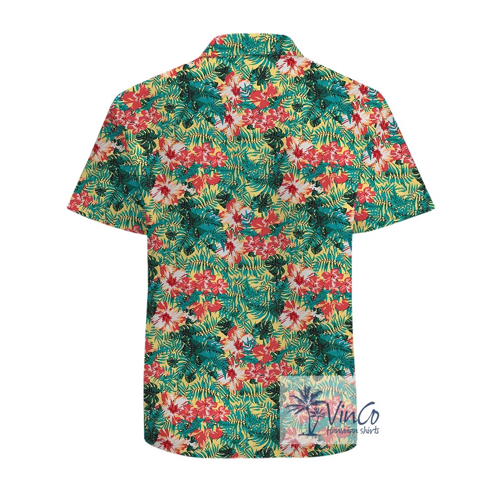 Tropical Flowers Cotton Hawaiian Shirt For Men