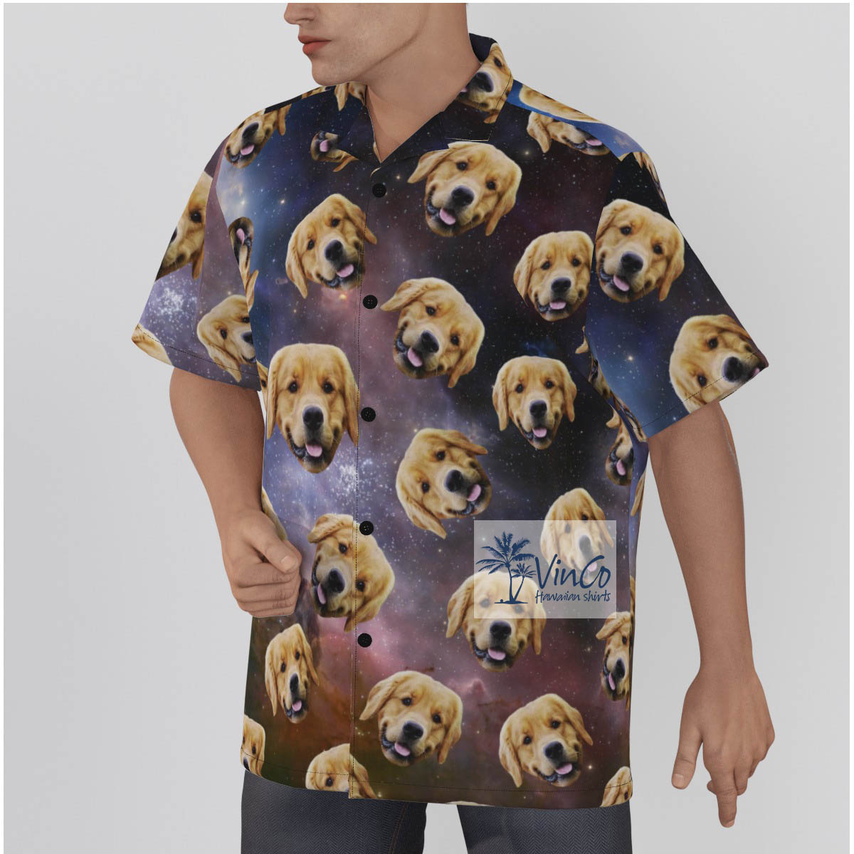 Funny Custom Pet Hawaiian Shirt Galaxy Print