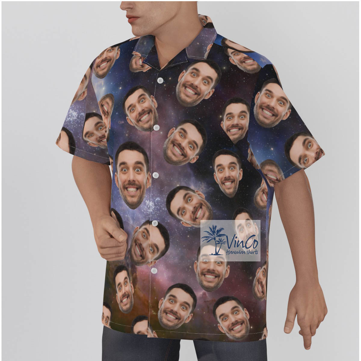 Hilarious Custom Galaxy Hawaiian Shirt With Multiple Faces