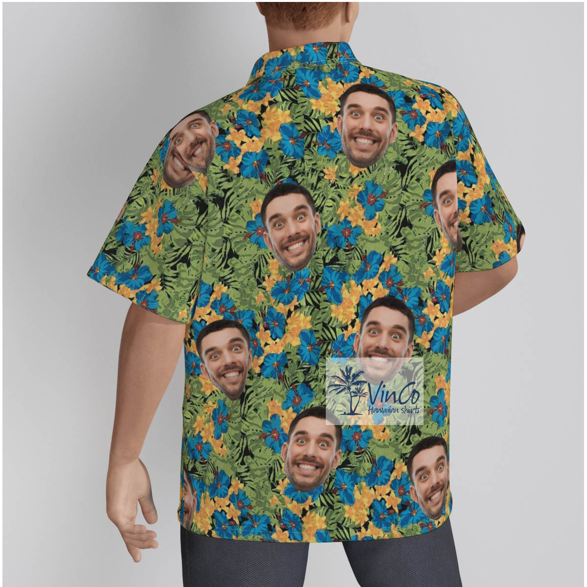 Cool Custom Multiple Face Button Up Hawaiian Shirts For Men
