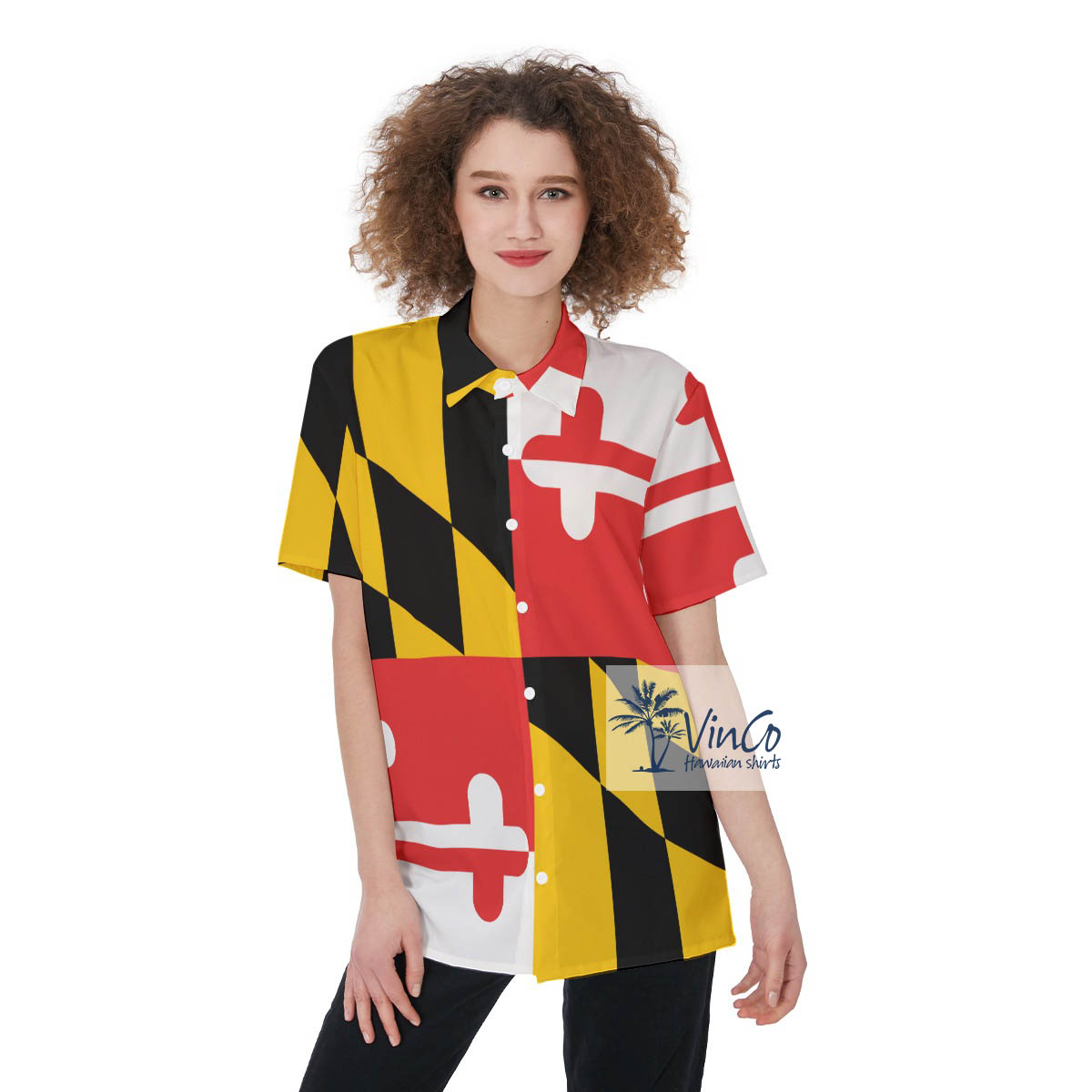 Maryland Flag Shirt Hawaiian Shirt For Women - variant image 1