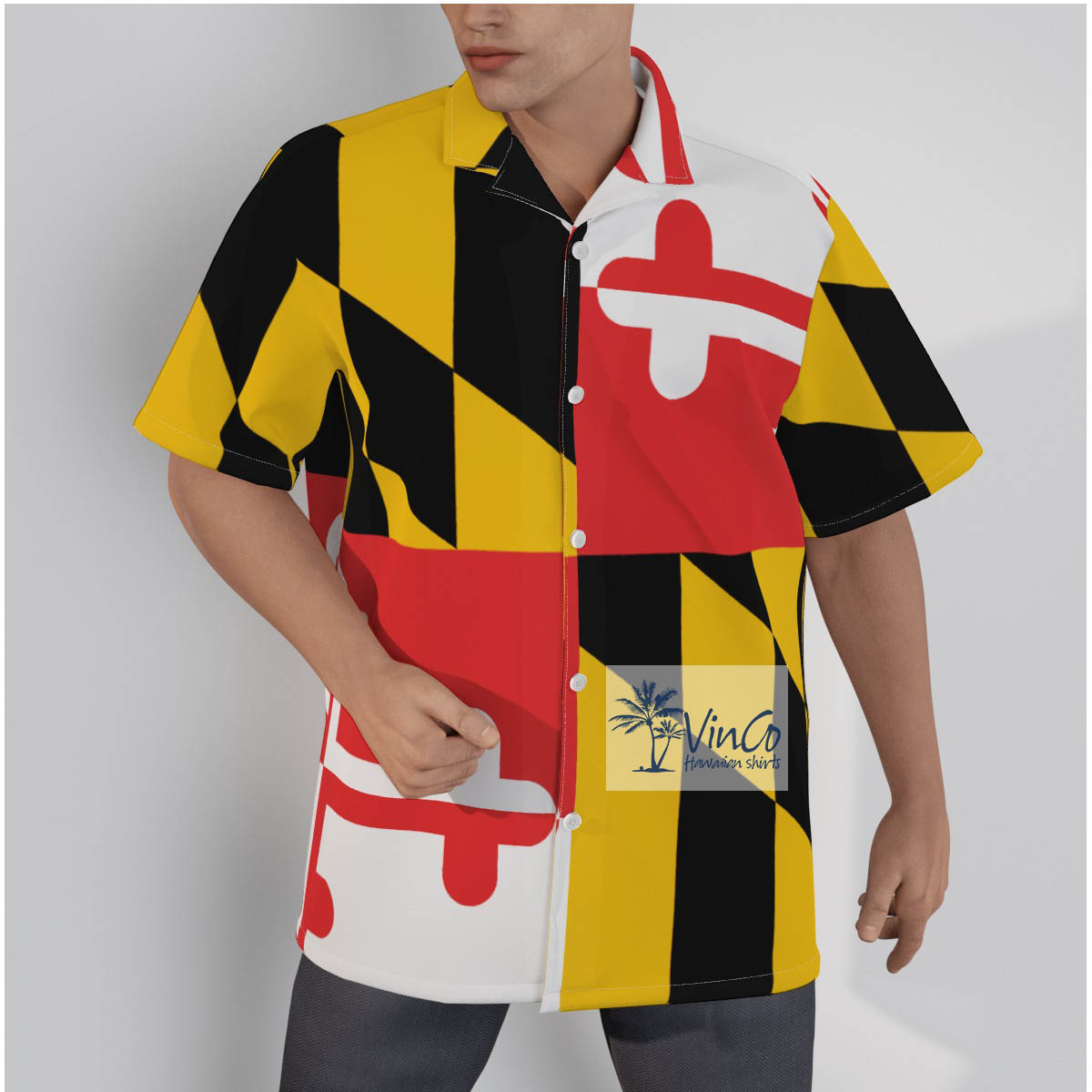 100% Cotton Maryland Hawaiian Shirt For Men - variant image 1