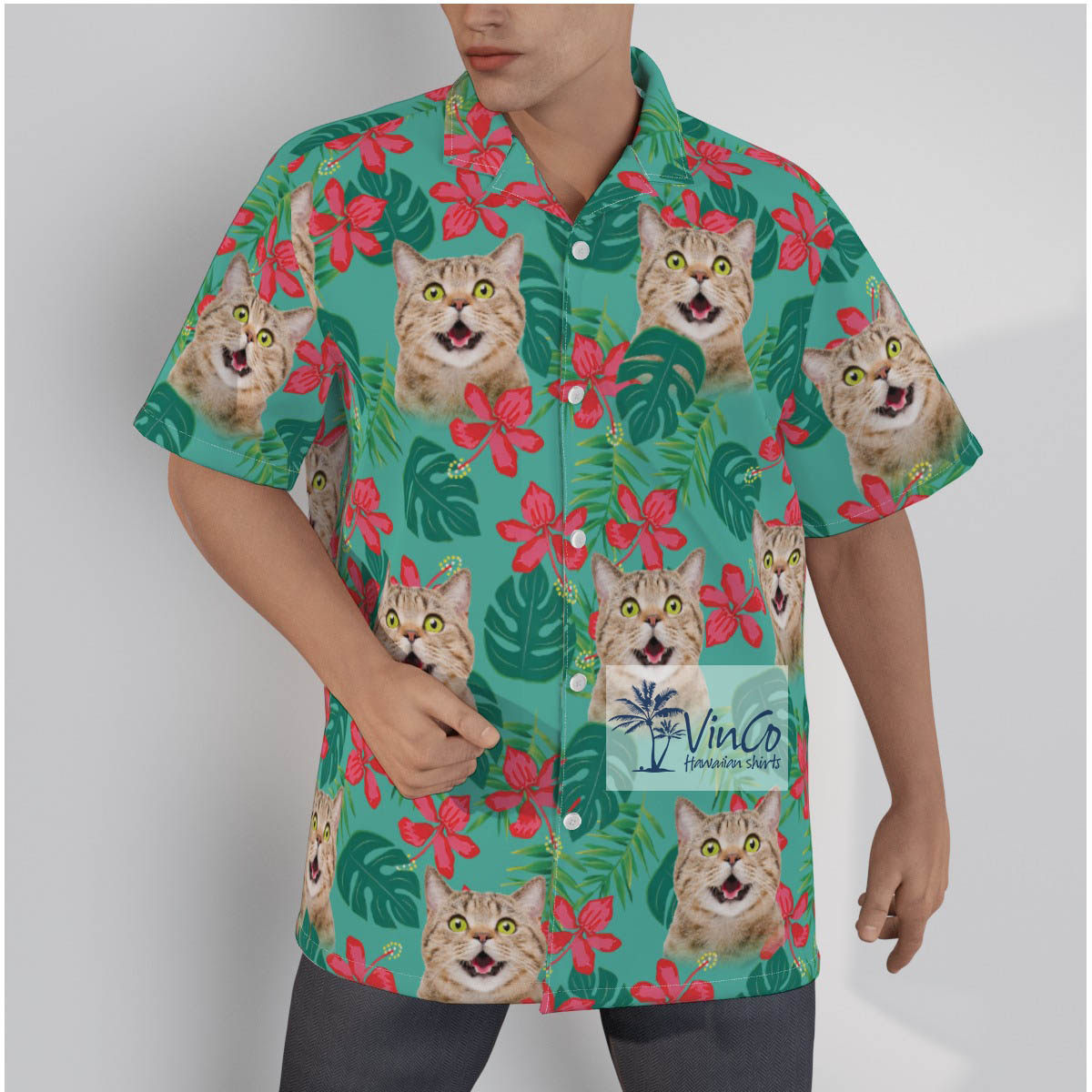 Custom Cat Hawaiian Shirt - variant image 1