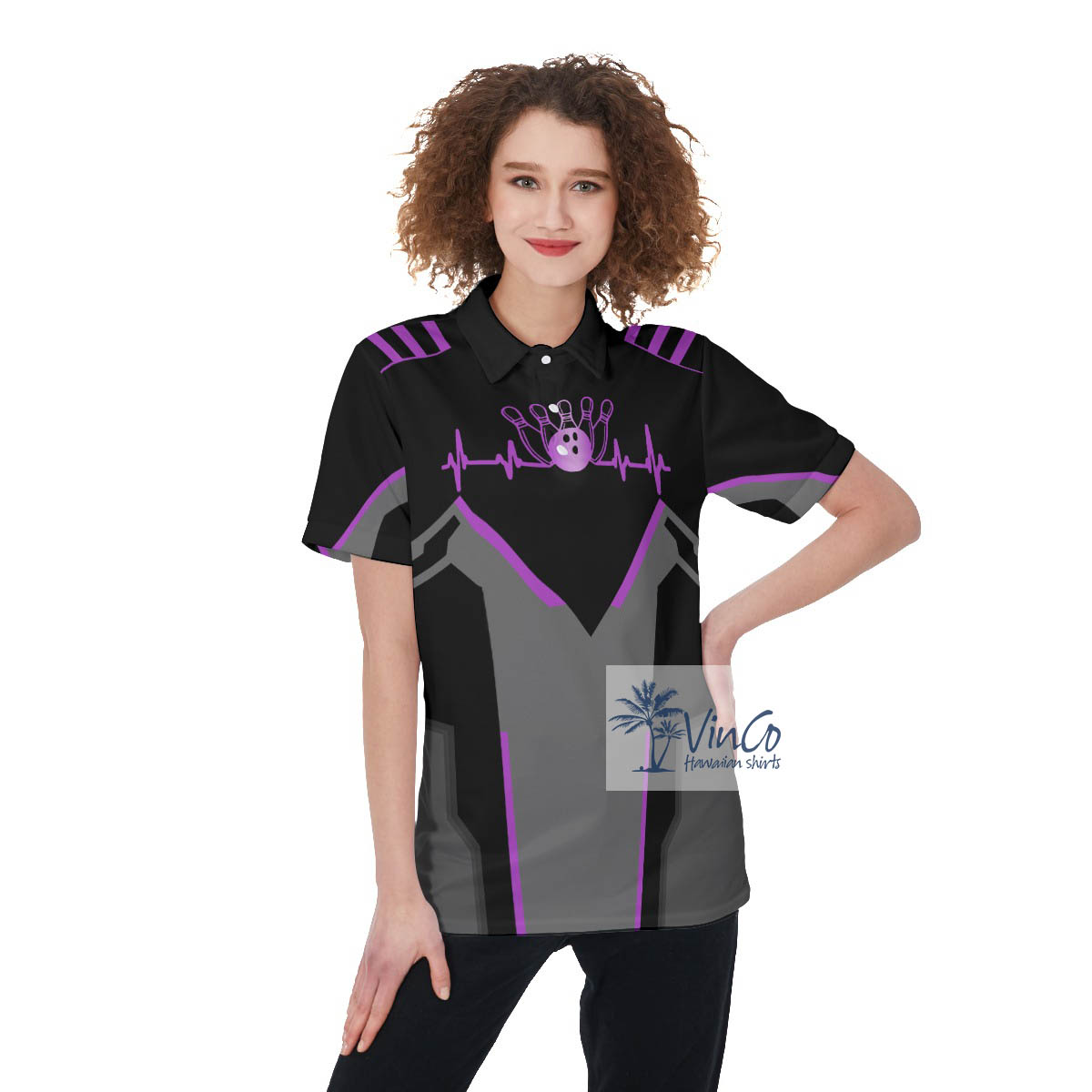 Custom Name And Team Name Women's Bowling Shirt - variant image 1