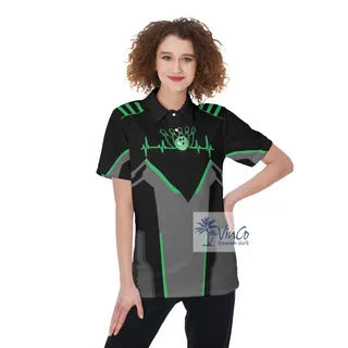 Custom Name And Team Name Bowling Women's Polo Shirt