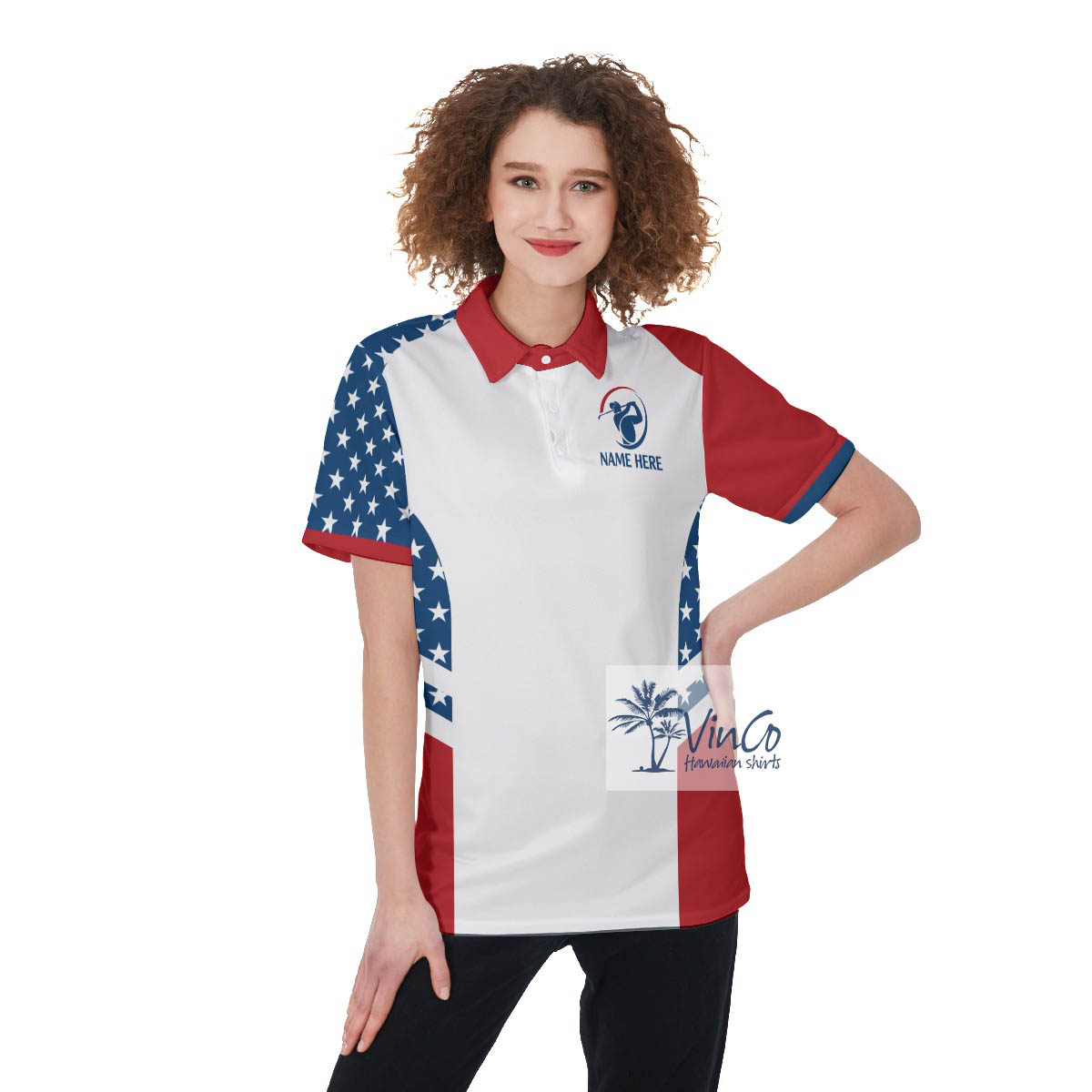 Swing Swear Drink Repeat Funny Women's Golf Shirt - variant image 1