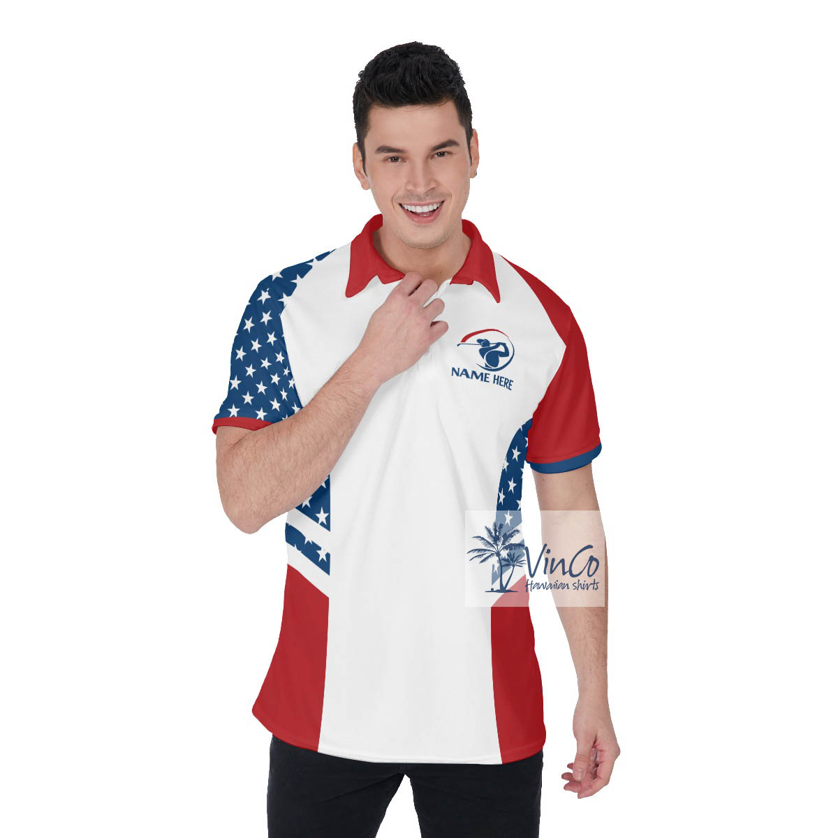 Swing Swear Drink Repeat Funny Golf Shirt For Men - variant image 1