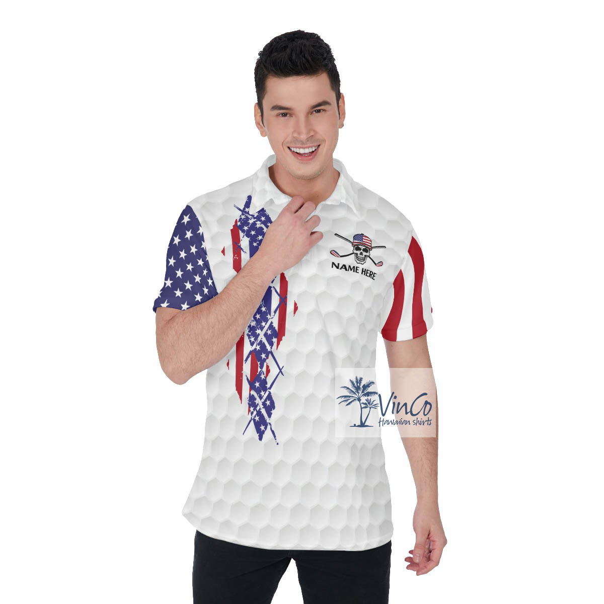Funny Skeleton Your Hole Is My Goal Golf Shirt With Custom Name - variant image 1