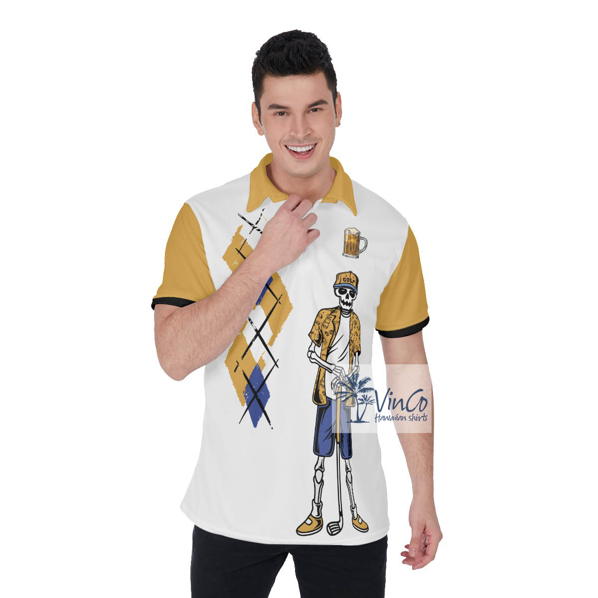 Funny Beer Men's Golf Shirt - variant image 1