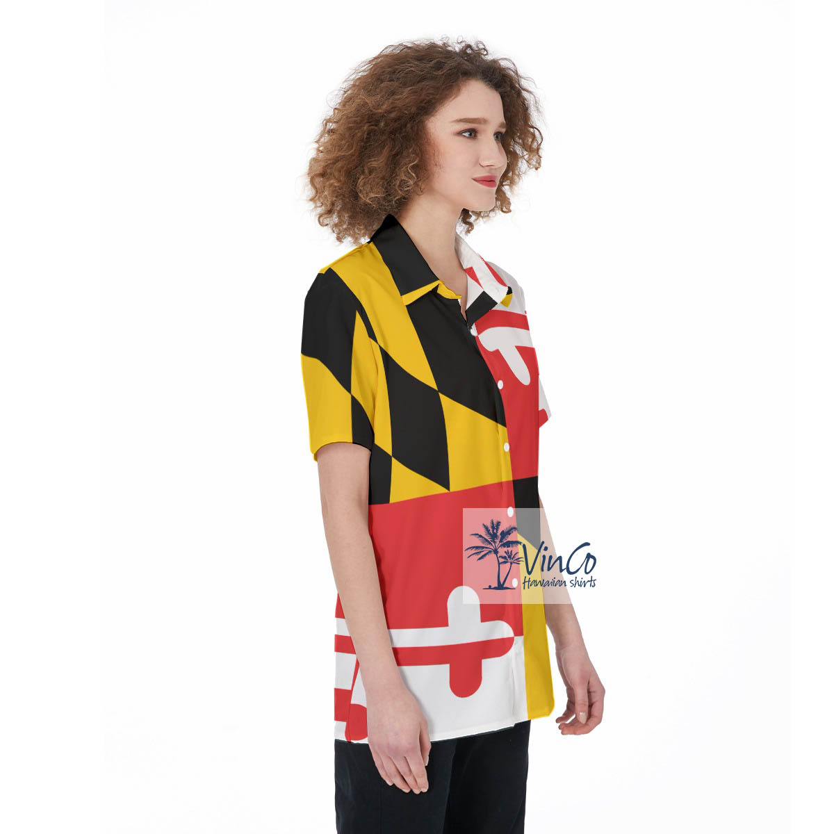 Maryland Flag Shirt Hawaiian Shirt For Women