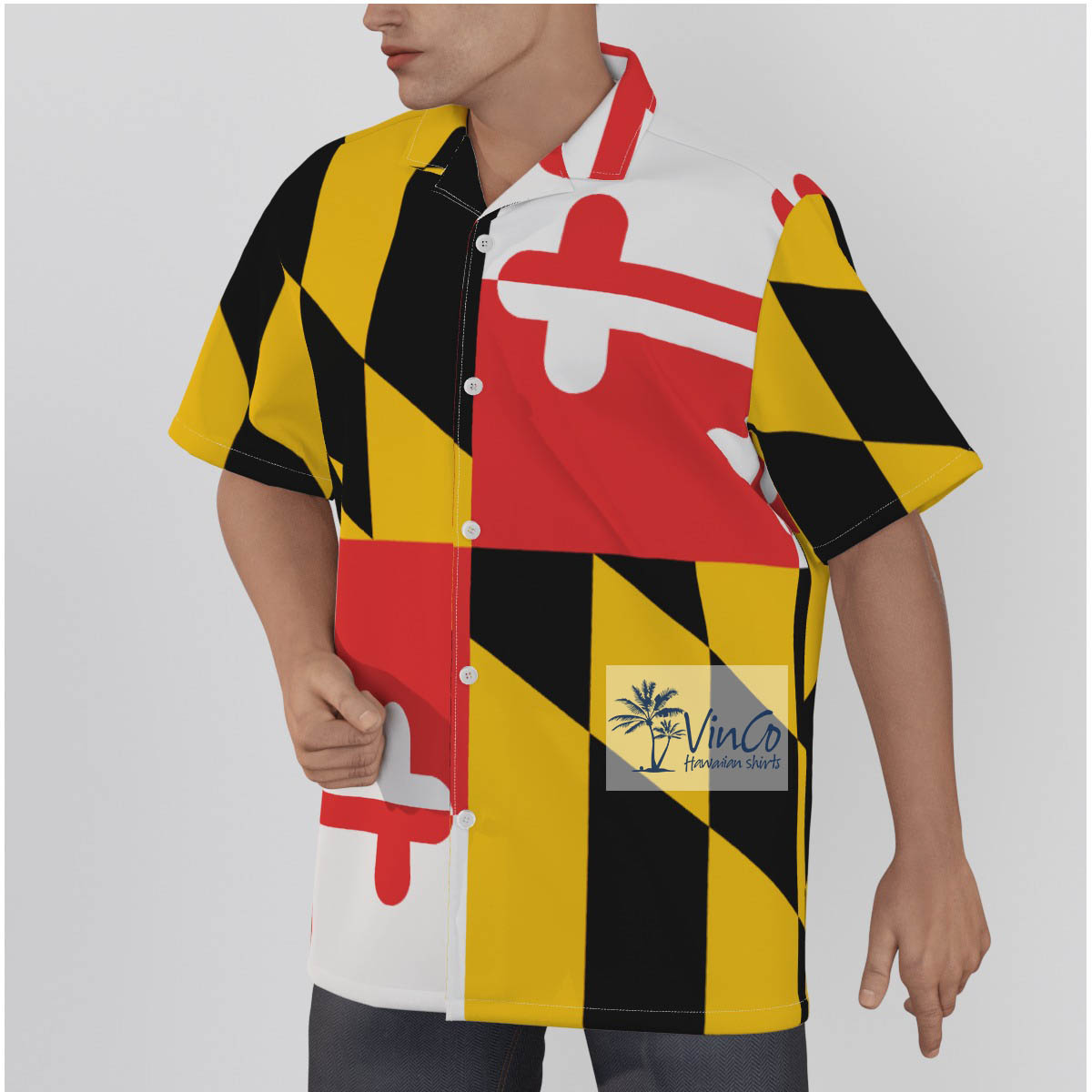 100% Cotton Maryland Hawaiian Shirt For Men