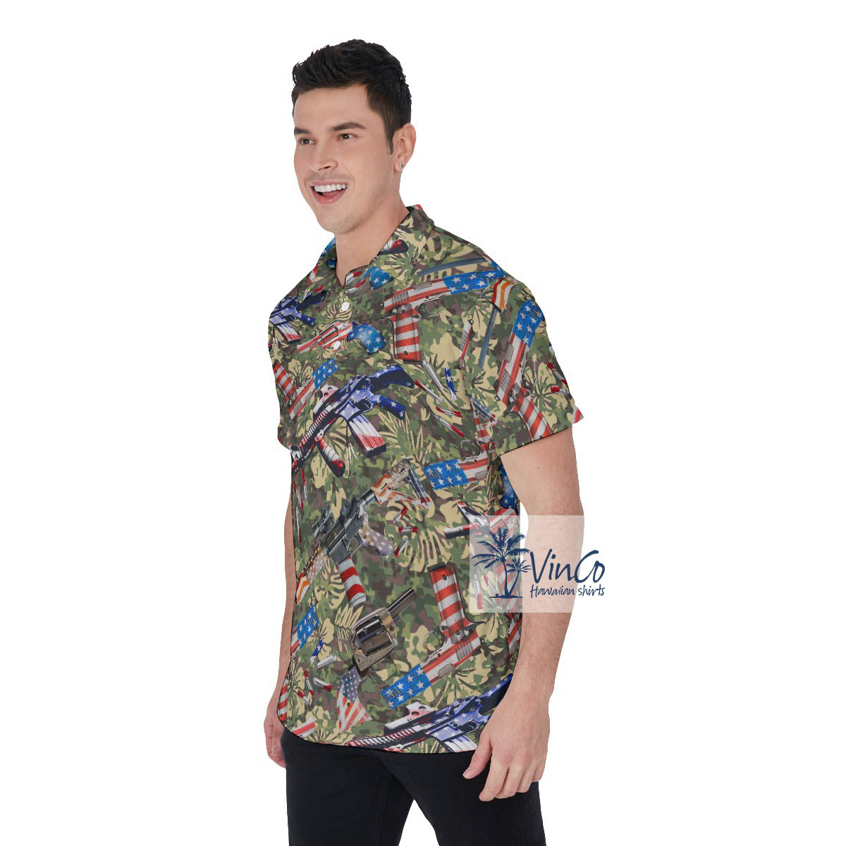 Tactical Camouflage Hawaiian Polo Golf Shirt For Men