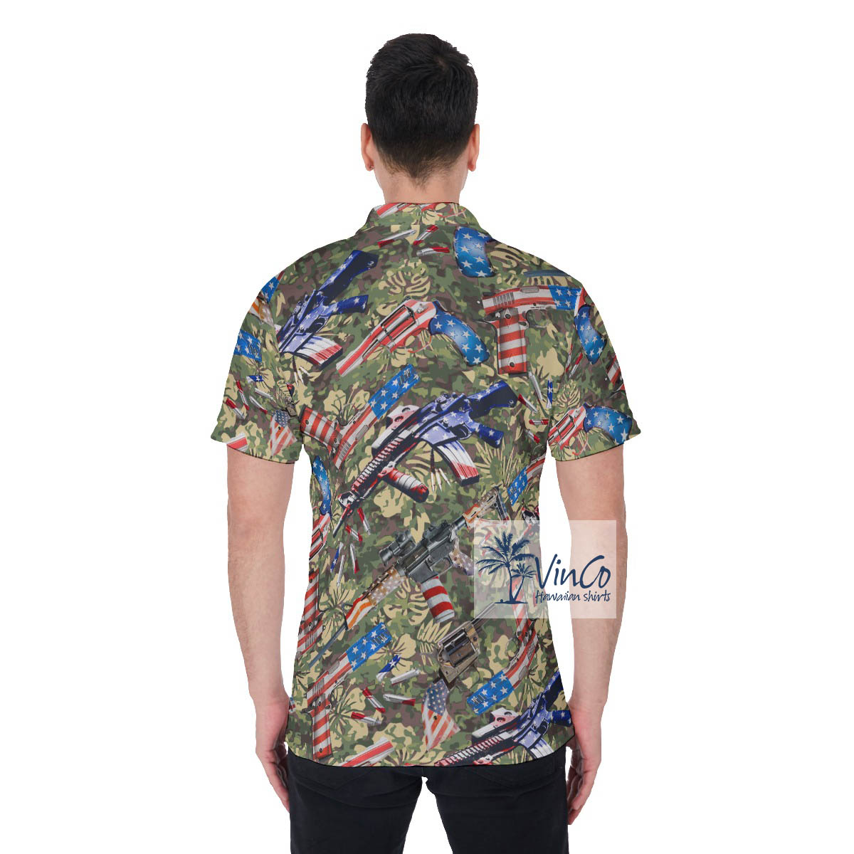 Tactical Camouflage Hawaiian Polo Golf Shirt For Men
