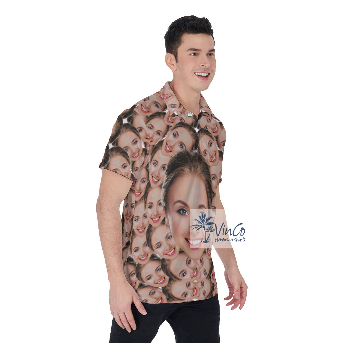 Funny Custom Multiple Faces Men's Polo Golf Shirt