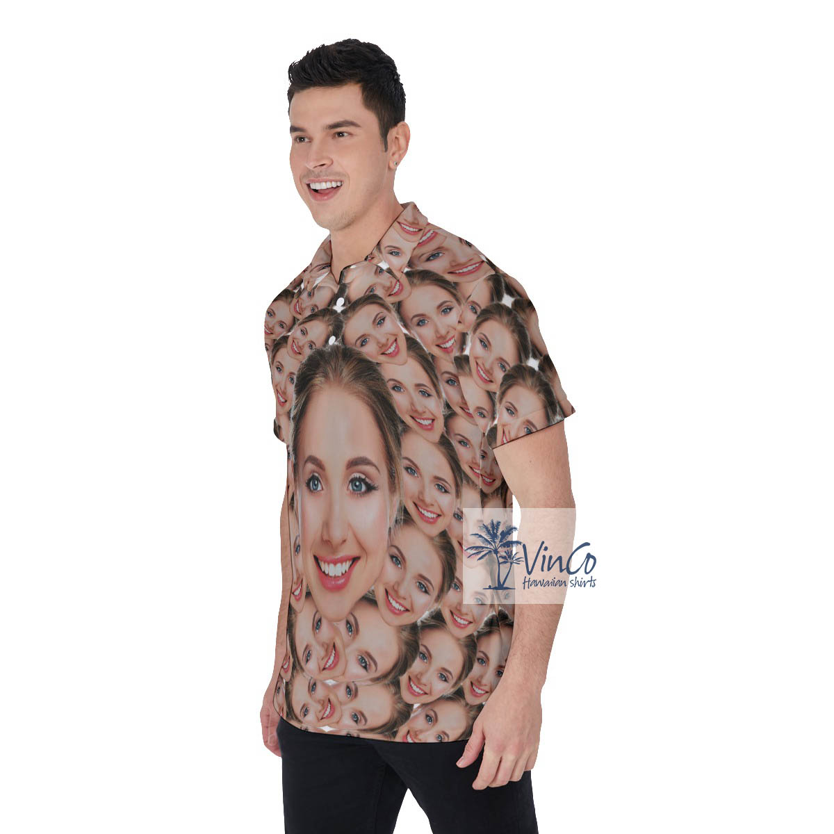 Funny Custom Multiple Faces Men's Polo Golf Shirt