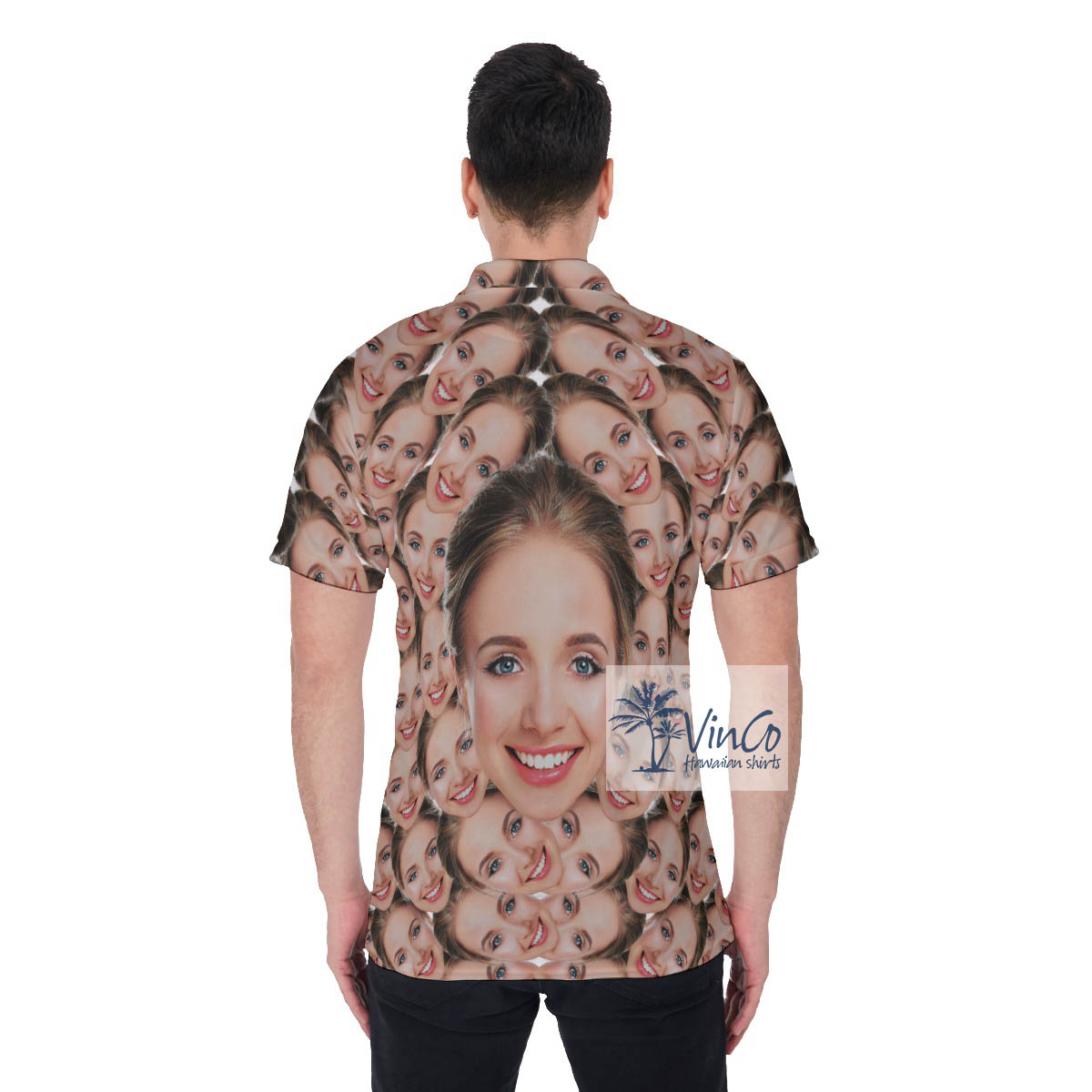 Funny Custom Multiple Faces Men's Polo Golf Shirt